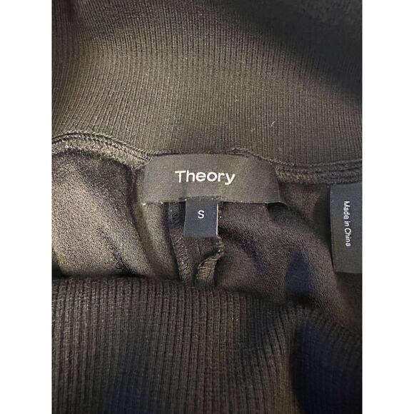 Theory Womens M Pull On HR Stretch Foldover Waist Jogger Pants Black Pockets A14 - Picture 4 of 7